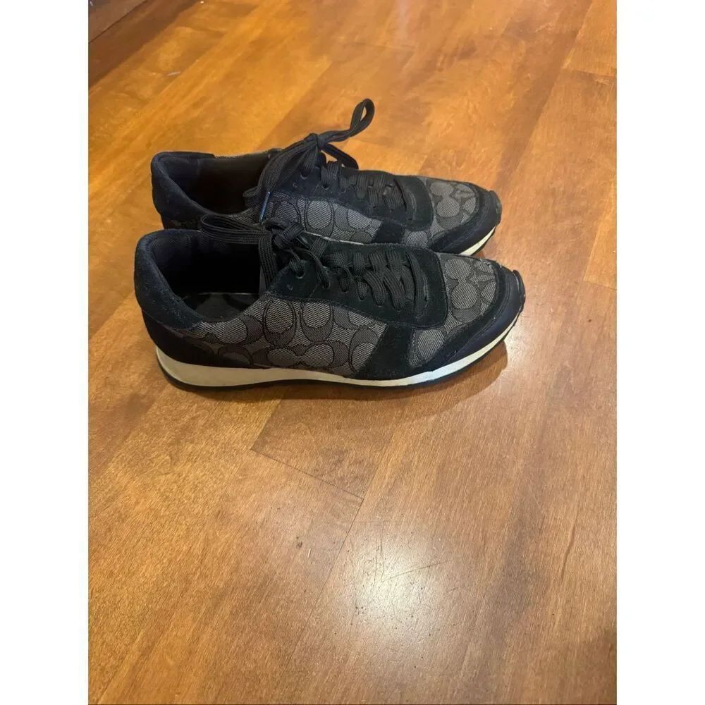 Coach New York Signature C Jacquard Black Lace-Up Sneakers Women’s 7.5B